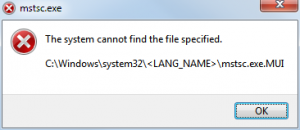 [Windows7] リモートデスクトップが起動しない
