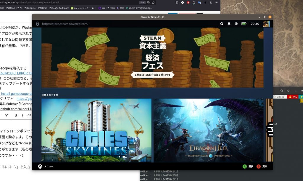 Wayland 環境におけるSteam link の問題